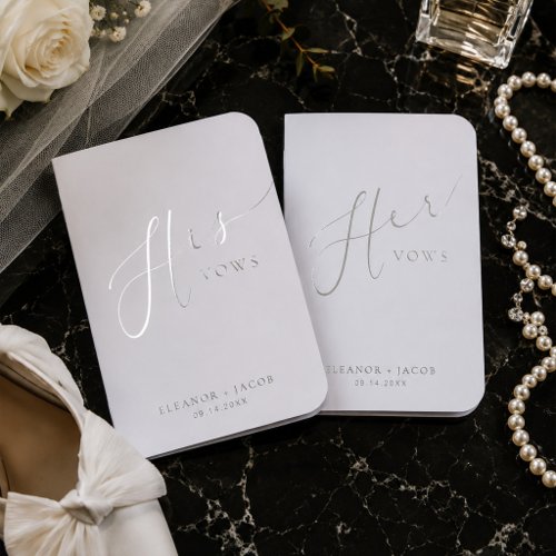 Chic His and Hers Wedding Vow Books