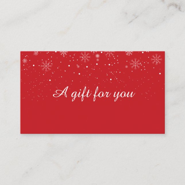 Chic Holiday Business Gift Certificate Snowflakes (Front)
