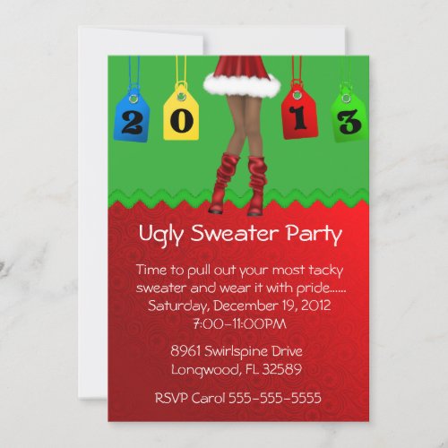 Chic HolidayChristmas Ugly Sweater Party Invitation