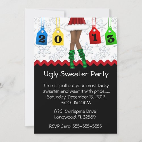 Chic HolidayChristmas Ugly Sweater Party Invitation