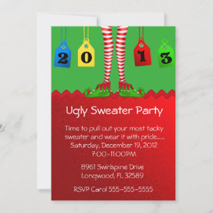 Chic Holiday/Christmas Ugly Sweater Party Invitation