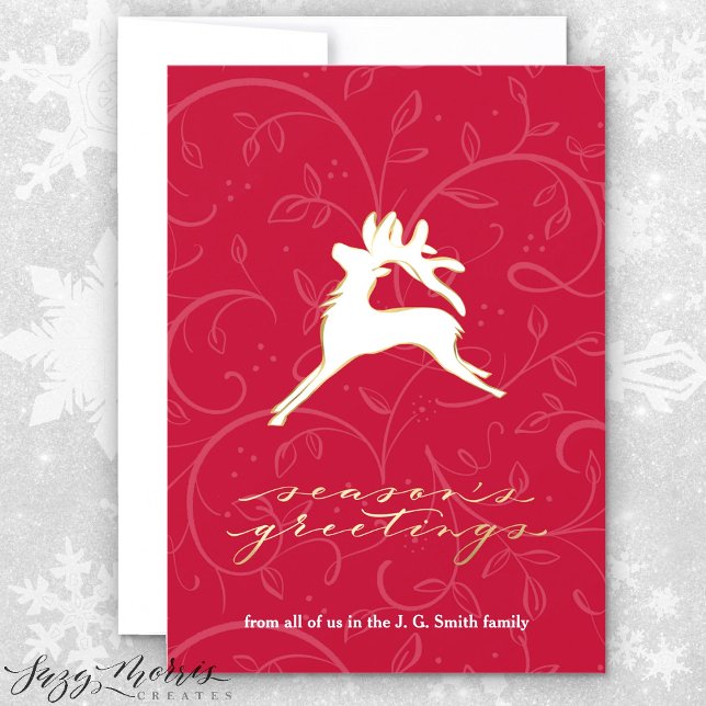 Chic Holiday Dancer in Red Tall Holiday Card (Creator Uploaded)