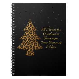 Chic Holiday Leopard Tree D Spiral Photo Notebook