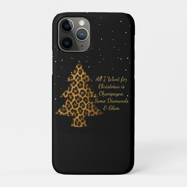Chic Holiday Leopard Tree Design Case-Mate iPhone Case (Back)