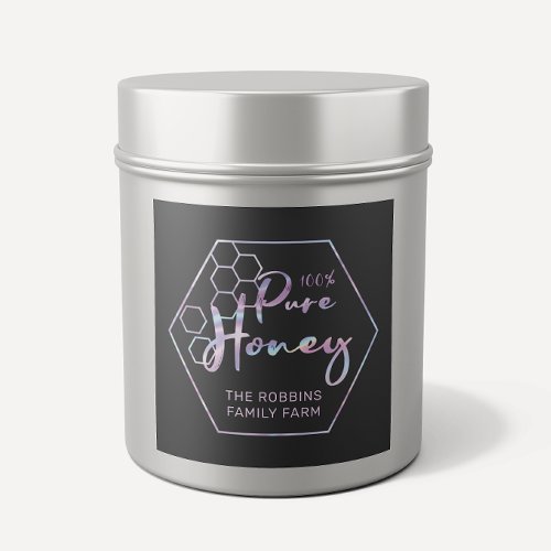 Chic Holographic 100 Pure Honey Jar Labels