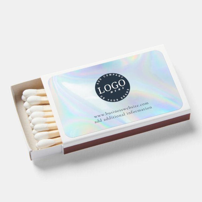 Chic Holographic Company Logo Promotional Matchboxes (Front Open)