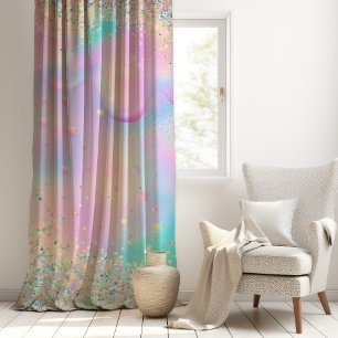 Chic holographic dripping glitter blackout curtains