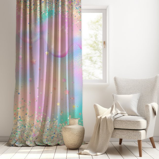 Chic holographic dripping glitter blackout curtains (Creator Uploaded)