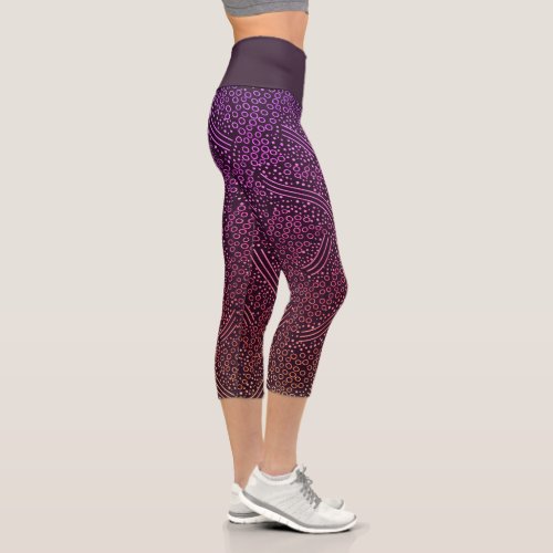 Chic Holographic Iridescent Confetti Pattern Yoga Capri Leggings