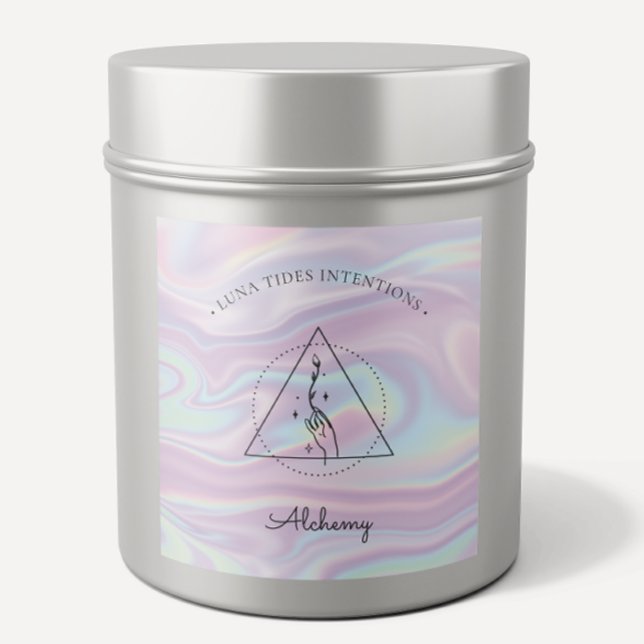 Chic Holographic Magical Intention Candles Label (Creator Uploaded)