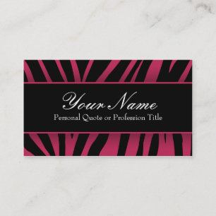 Chic Hot Pink & Black Zebra Stripes Business Cards