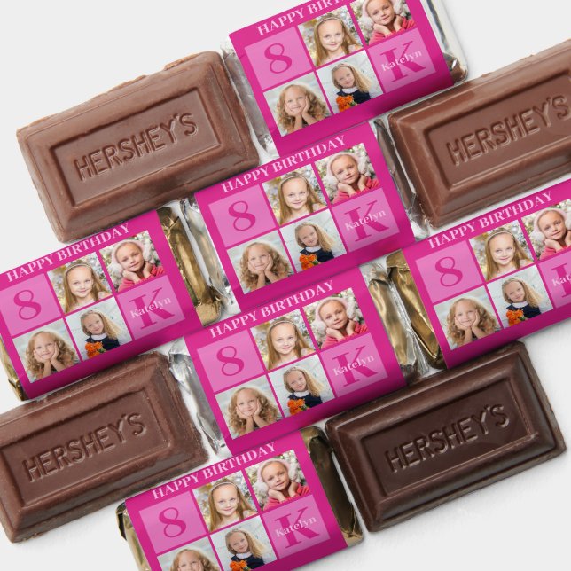 Chic Hot Pink Custom Girls Photo Birthday Party Hershey's Miniatures (Assorted)