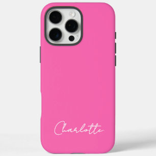 Chic Hot Pink Custom Name Script iPhone 16 Pro Max Case