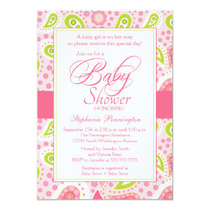 hot pink and green invitations announcements zazzle pink and green invitation