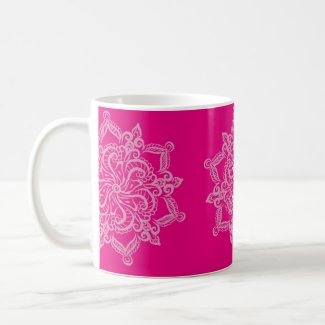 Chic Hot pink mandala monogram 11 oz Classic Mug