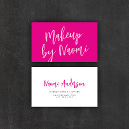 Chic Hot Pink + Modern Calligraphy Script Business Card