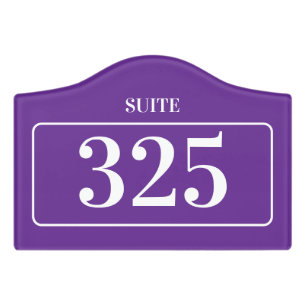 Chic hotel room suite number door sign