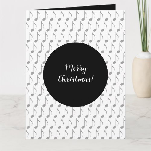 Chic Houndstooth Musical Notes Merry Christmas