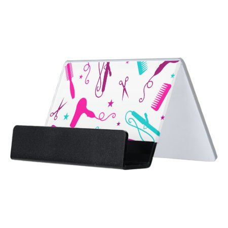 Chic Hues Beauty Tools Salon Business Card Holder