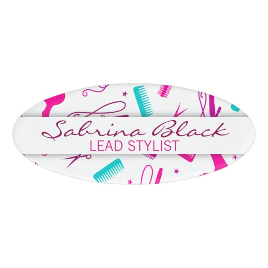 Chic Hues Hair & Beauty Salon Custom Salon Nametag Name ...
