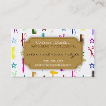 Chic Hues Multicolor Hair Beauty Appointment Card by creativetaylor at Zazzle