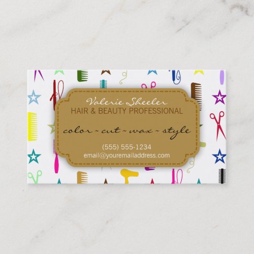 Chic Hues Multicolor Hair &amp; Beauty Coupon Discount Business Card Template