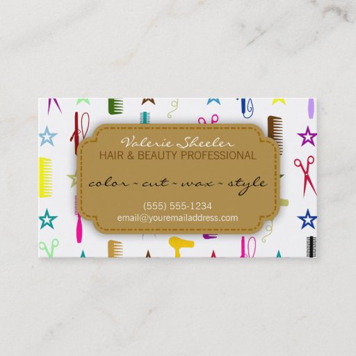 Customizable Chic Hues Multicolor Hair &amp; Beauty Coupon Discount Business Card Template
