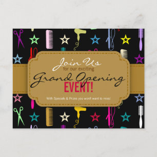 Chic Hues Multicolor Hair Salon Grand Opening Postcard