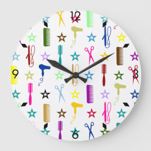 Chic Hues Multicolor on White Wall Clock