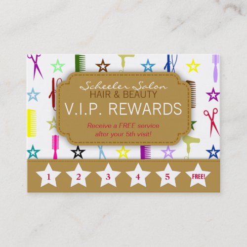 Chic Hues Multicolor Salon Loyalty Rewards Card Business Card Template