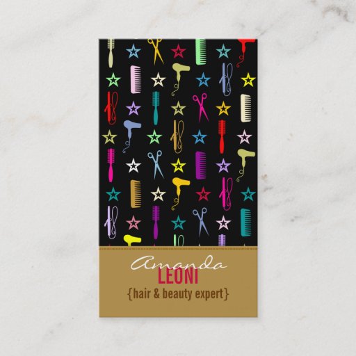 Customizable Chic Hues Multicolor Salon Tools Vertical Business Card