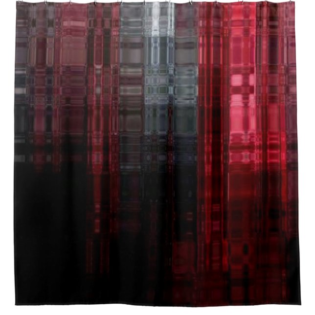 Chic Hues of Black and Burgandy Shower Curtain (Front)