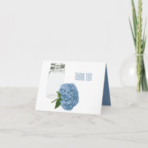 Chic Hydrangea and Mason Jar Thank You Note Card