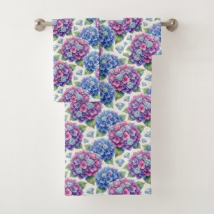 Chic Hydrangeas and Diamonds Towel Set