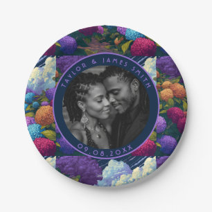 Chic Hydrangeas Plates For Bachelorette Party