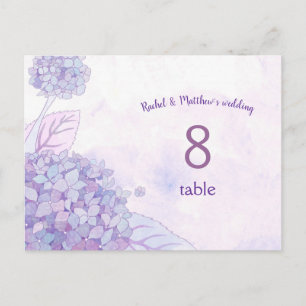 Chic Hydrangeas Wedding Table Number Card