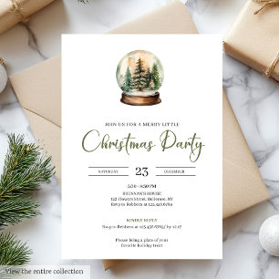 Chic Hygge Scandinavian Moss Green Beige Christmas Invitation