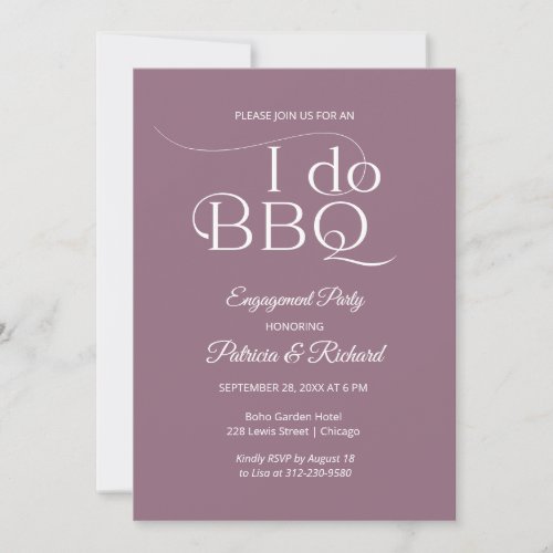 Chic I DO BBQ Engagement Party Invitation