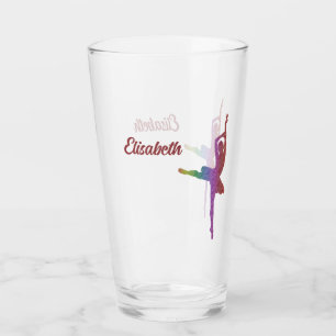 Chic “I Love Ballet” Silhouette Ballerina Glass