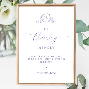 Chic, In loving Memory, Monogrammed Lavender Sign