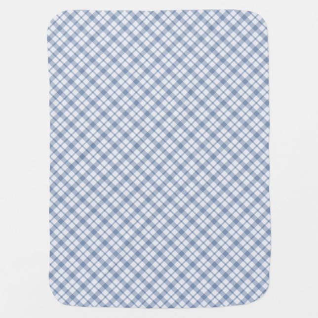 Chic Indigo Blue and White Preppy Baby Blanket (Front)