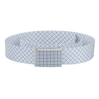 Chic Indigo Blue and White Preppy Check Pattern Belt