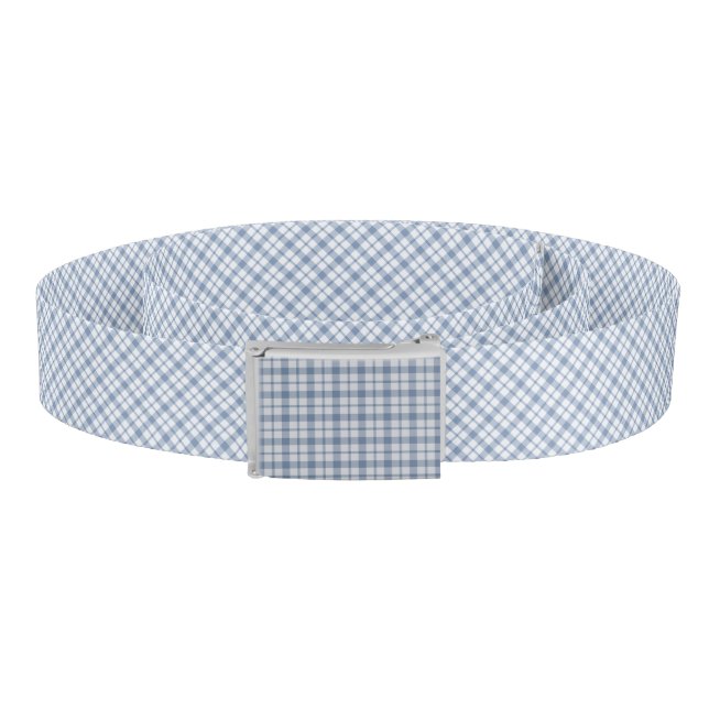 Chic Indigo Blue and White Preppy Check Pattern Belt (Coil)