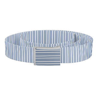 Chic Indigo Blue and White Ticking Stripes Belt