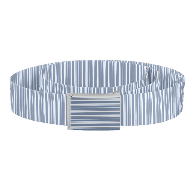 Chic Indigo Blue and White Ticking Stripes Belt (Coil)