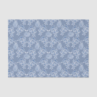 Chic Indigo Blue Ethnic Floral Print Tissue Paper