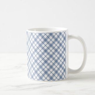 Chic Indigo Blue White Preppy Check Coffee Mug