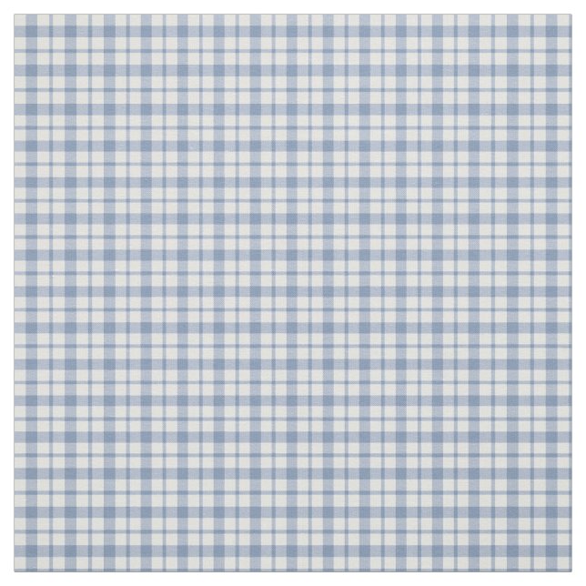 Chic Indigo Blue White Preppy Check Fabric (Swatch)
