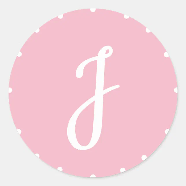 Initial Sticker Chic Chic Initial Light Pink Stickers | Zazzle
