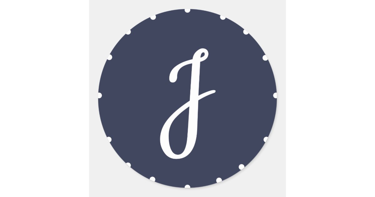Initial Sticker Chic Chic Initial Navy Stickers | Zazzle